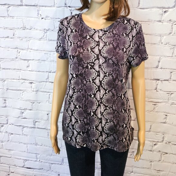 MICHAEL KORS short sleeve gray and black snake print t-shirt - Picture 5 of 12